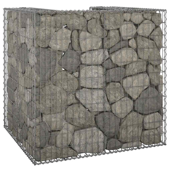 vidaXL Gabion Trash Can Enclosure Galvanized Steel 110x100x110 cm