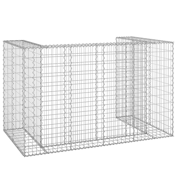 vidaXL Gabion Bin Enclosure Galvanized Steel 180x100x110 cm