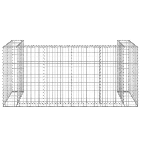 vidaXL Galvanized Steel Gabion Bin Enclosure 254x100x110 cm