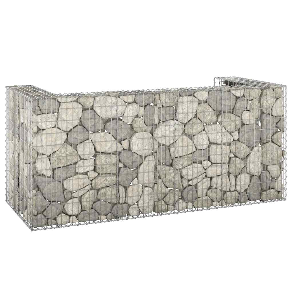 vidaXL Galvanized Steel Gabion Bin Enclosure 254x100x110 cm