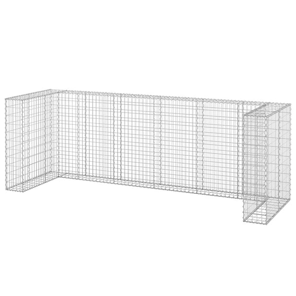 vidaXL Gabion Trash Can Enclosure Galvanized Steel 325x100x110 cm