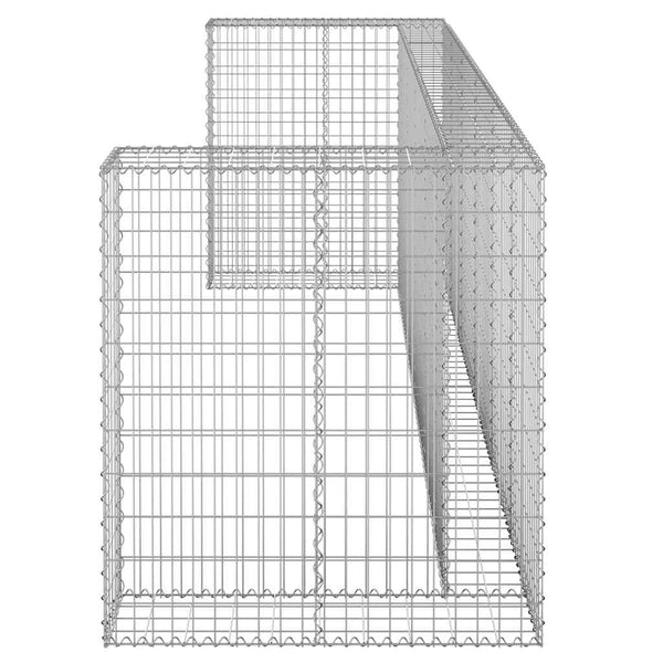 vidaXL Gabion Trash Can Enclosure Galvanized Steel 325x100x110 cm