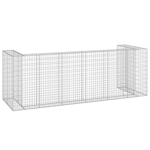 vidaXL Gabion Trash Can Enclosure Galvanized Steel 325x100x110 cm