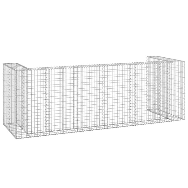 vidaXL Gabion Trash Can Enclosure Galvanized Steel 325x100x110 cm