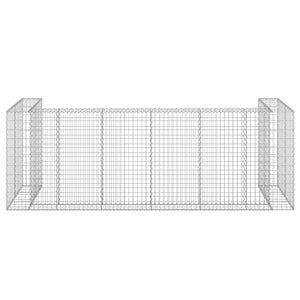 vidaXL Gabion Trash Can Enclosure Galvanized Steel 325x100x110 cm
