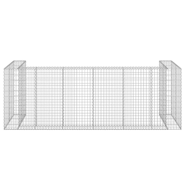 vidaXL Gabion Trash Can Enclosure Galvanized Steel 325x100x110 cm