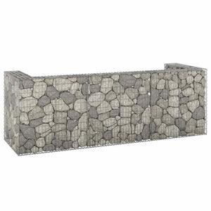 vidaXL Gabion Trash Can Enclosure Galvanized Steel 325x100x110 cm
