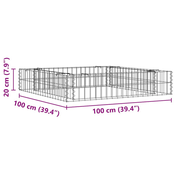 vidaXL Raised Garden Bed Galvanized Steel 100x100x20 cm