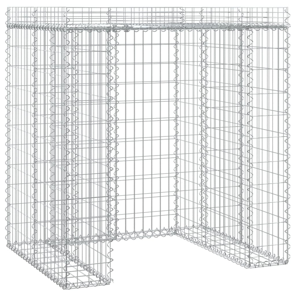 vidaXL Gabion Trash Can Enclosure 110x91x120 cm Galvanized Iron