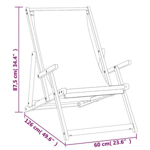 vidaXL Foldable Beach Chair Solid Teak Wood Blue