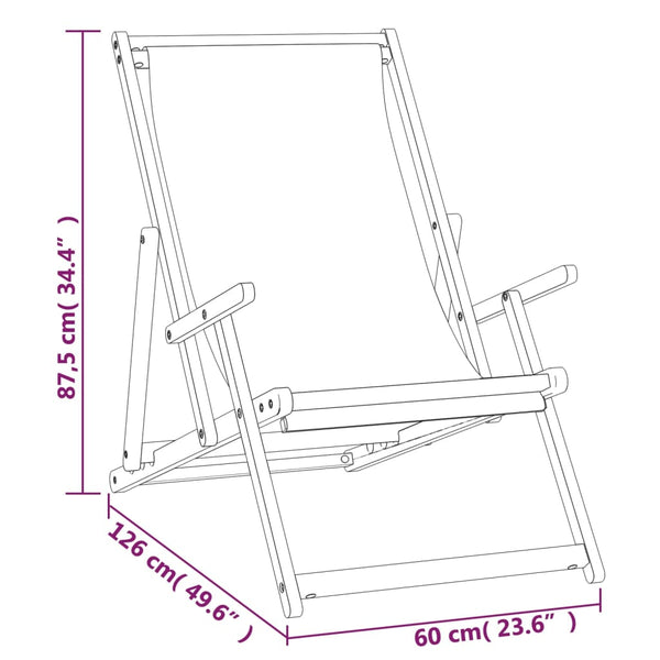 vidaXL Folding Beach Chair Solid Teak Wood Green
