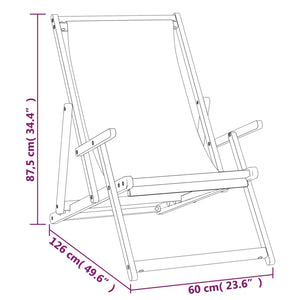 vidaXL Folding Beach Chair Solid Teak Wood Red