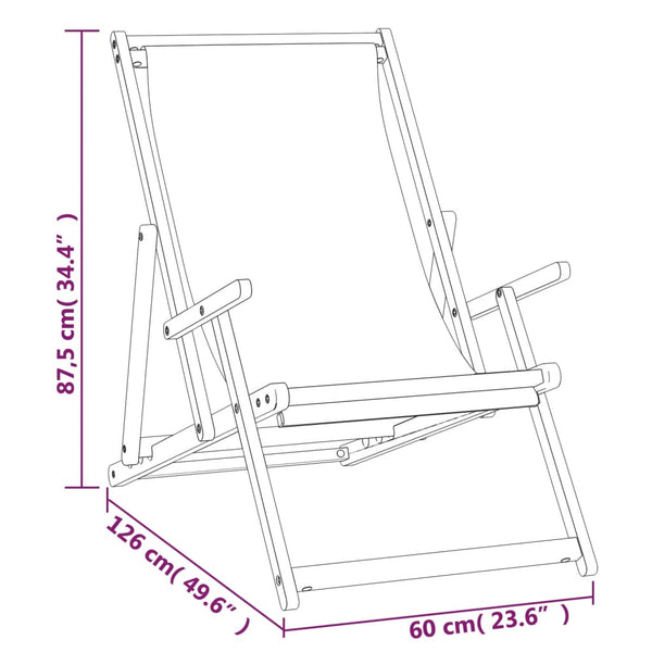 vidaXL Folding Beach Chair Solid Teak Wood Red