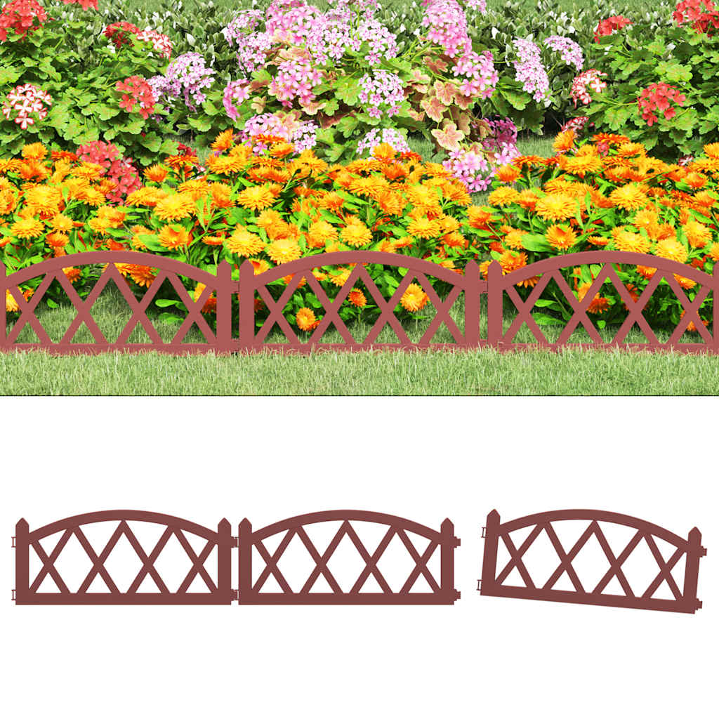 vidaXL Lawn Edging 17 pcs. Red 10 m PP