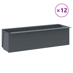 vidaXL Pallet Planter 12 pcs Grey 36x13.5x9.5 cm PP