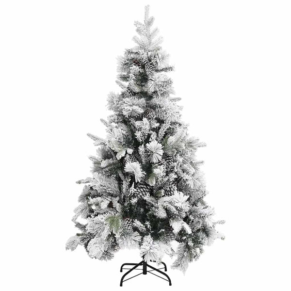 vidaXL Snow-Dusted Christmas Tree with Cones 195 cm PVC & PE