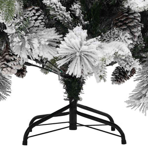 vidaXL Snow-Dusted Christmas Tree with Cones 195 cm PVC & PE