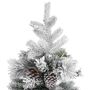 vidaXL Snow-Dusted Christmas Tree with Cones 195 cm PVC & PE