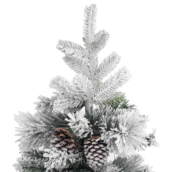 vidaXL Snow-Dusted Christmas Tree with Cones 195 cm PVC & PE
