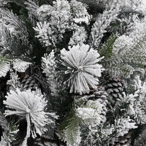 vidaXL Christmas Tree with Cones Snow-Dusted 225 cm PVC & PE