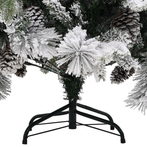 vidaXL Christmas Tree with Cones Snow-Dusted 225 cm PVC & PE