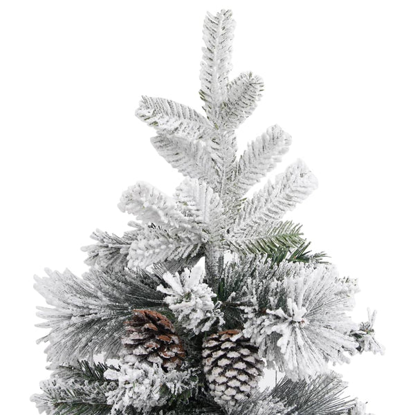 vidaXL Christmas Tree with Cones Snow-Dusted 225 cm PVC & PE