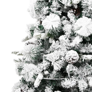 vidaXL Christmas Tree with Lights, Snow and Cones 195 cm PVC&PE