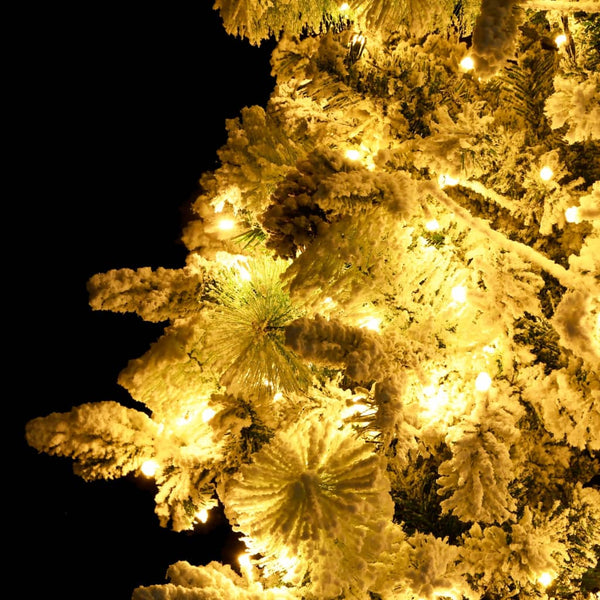 vidaXL Christmas Tree with Lights, Snow and Cones 225 cm PVC&PE