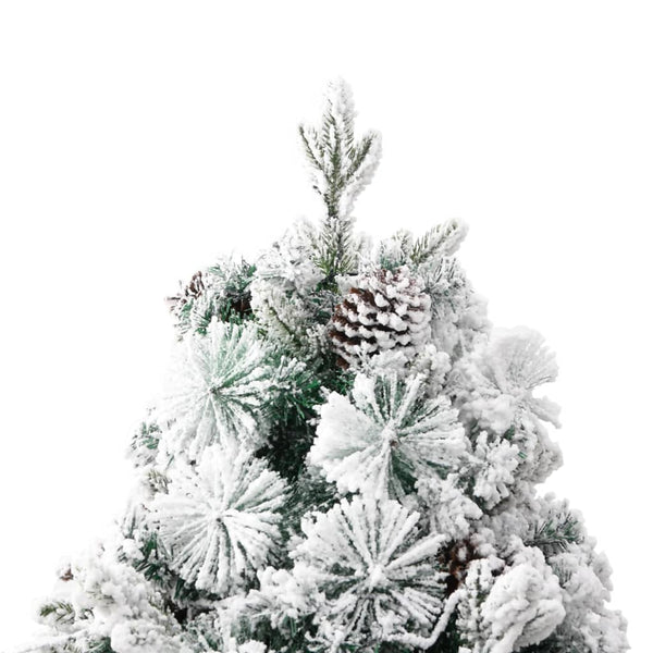 vidaXL Christmas Tree with Lights, Snow and Cones 225 cm PVC&PE