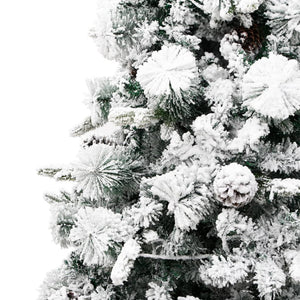 vidaXL Christmas Tree with Lights, Snow and Cones 225 cm PVC&PE