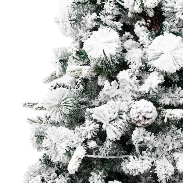 vidaXL Christmas Tree with Lights, Snow and Cones 225 cm PVC&PE