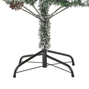 vidaXL Christmas Tree with Lights, Snow and Cones 225 cm PVC&PE