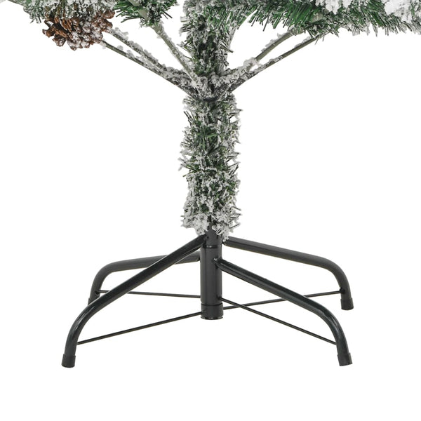 vidaXL Christmas Tree with Lights, Snow and Cones 225 cm PVC&PE