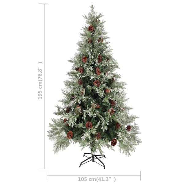 vidaXL Christmas Tree with Lights and Pine Cones 195 cm PVC&PE