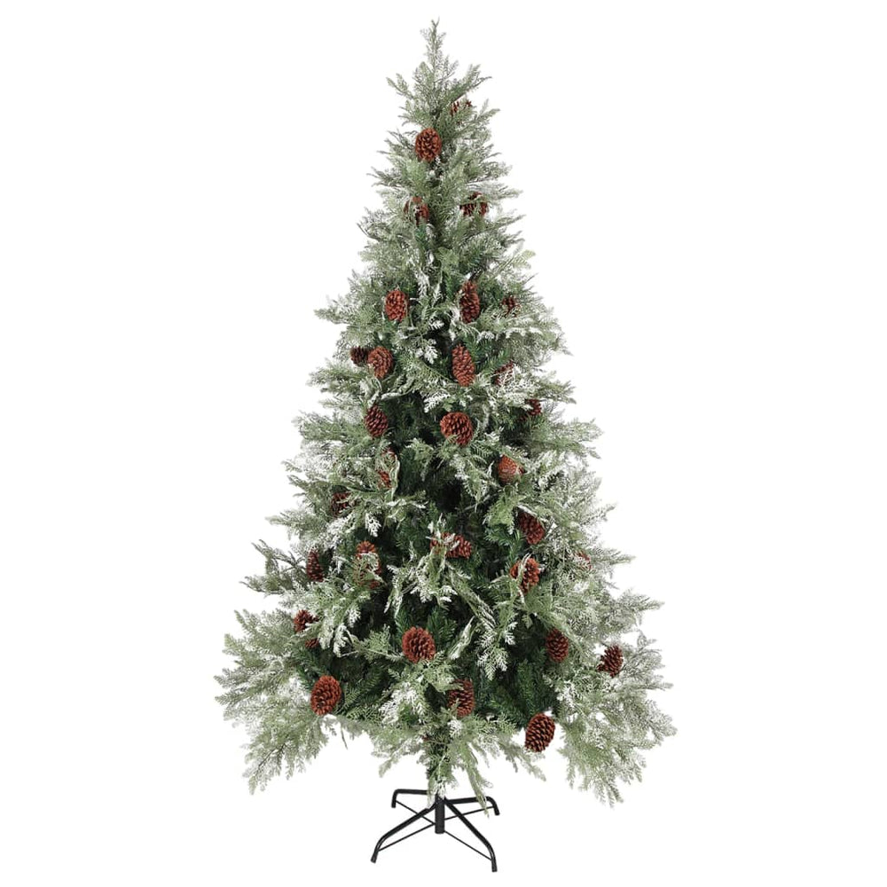vidaXL Christmas Tree with Lights and Pine Cones 225 cm PVC&PE