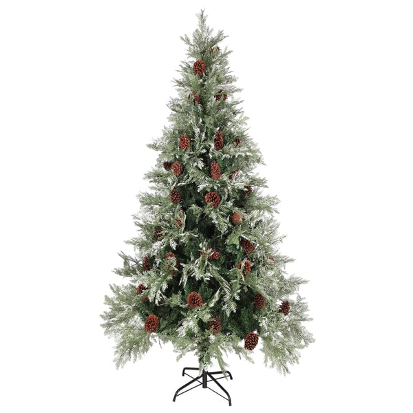vidaXL Christmas Tree with Lights and Pine Cones 225 cm PVC&PE