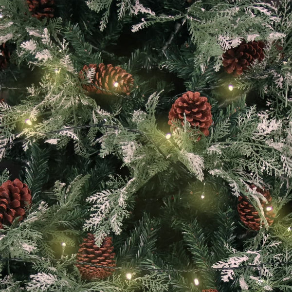 vidaXL Christmas Tree with Lights and Pine Cones 225 cm PVC&PE