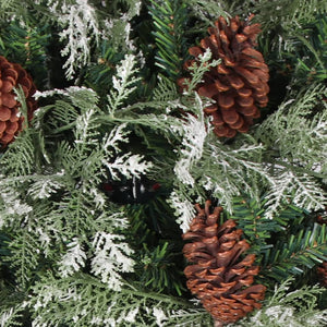 vidaXL Christmas Tree with Lights and Pine Cones 225 cm PVC&PE