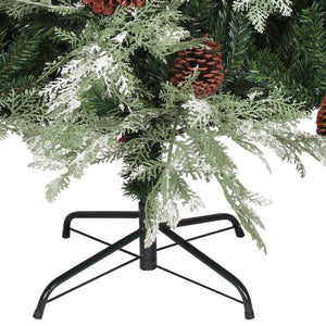 vidaXL Christmas Tree with Lights and Pine Cones 225 cm PVC&PE