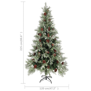 vidaXL Christmas Tree with Lights and Pine Cones 225 cm PVC&PE