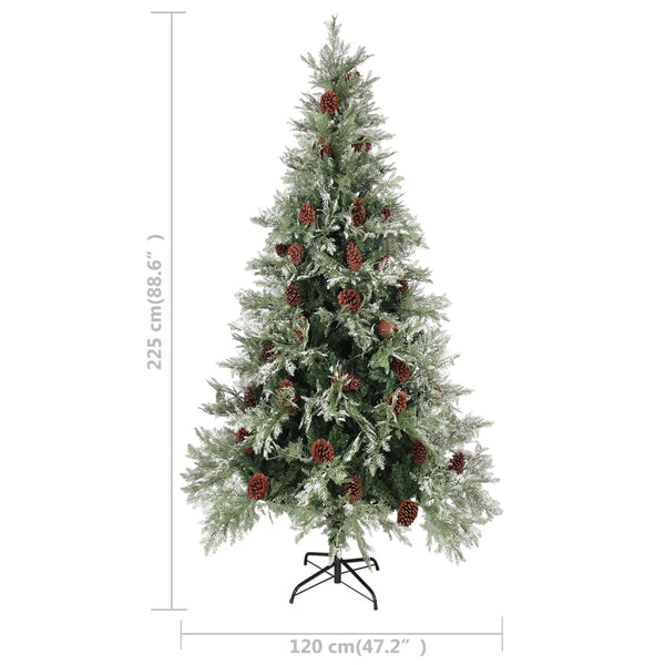 vidaXL Christmas Tree with Lights and Pine Cones 225 cm PVC&PE