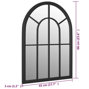 vidaXL Garden Mirror Black 60x45 cm Iron