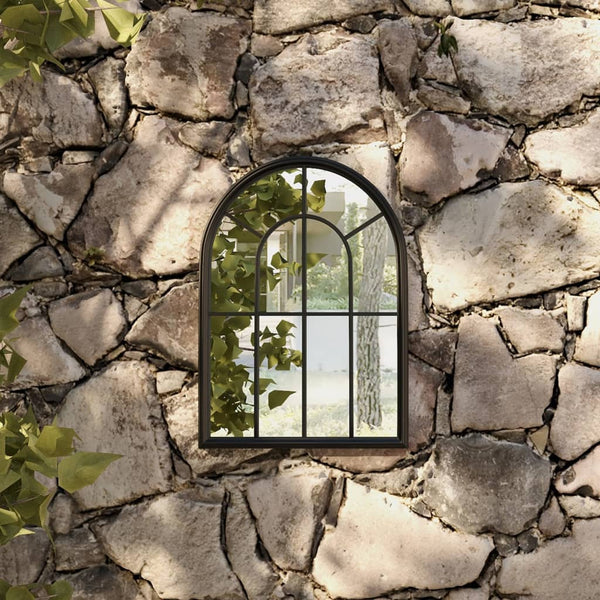 vidaXL Garden Mirror Black 60x45 cm Iron