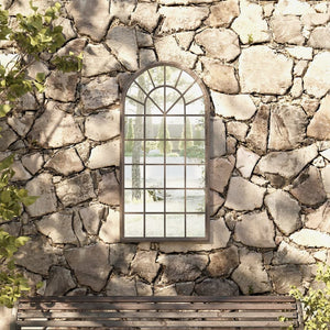vidaXL Garden Mirror Sand-Colored 90x45 cm Iron