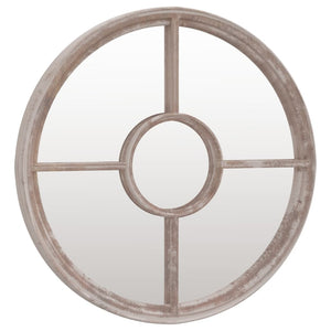 vidaXL Garden Mirror Sand 60x4 cm Iron Round