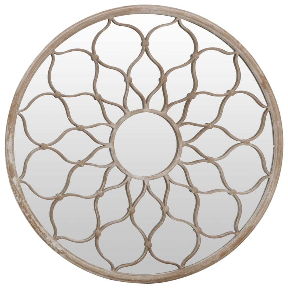 vidaXL Garden Mirror Sand 40x3 cm Iron Round