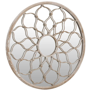 vidaXL Garden Mirror Sand 40x3 cm Iron Round
