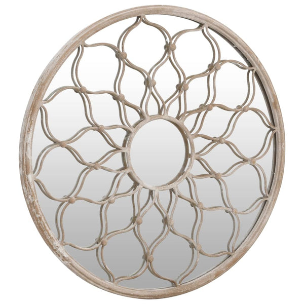vidaXL Garden Mirror Sand 40x3 cm Iron Round