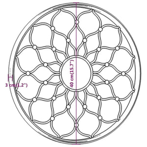 vidaXL Garden Mirror Sand 40x3 cm Iron Round