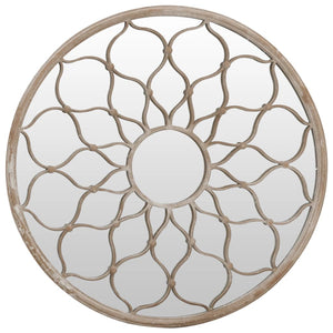 vidaXL Garden Mirror Sand 60x3 cm Iron Round
